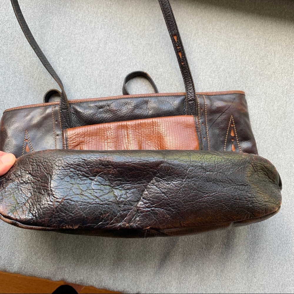 Brown leather shoulder bag - Picture 7 of 9